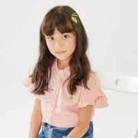 [99元3件]米喜迪mecity童装夏女童蜜瓜休闲橙条纹小飞袖青春