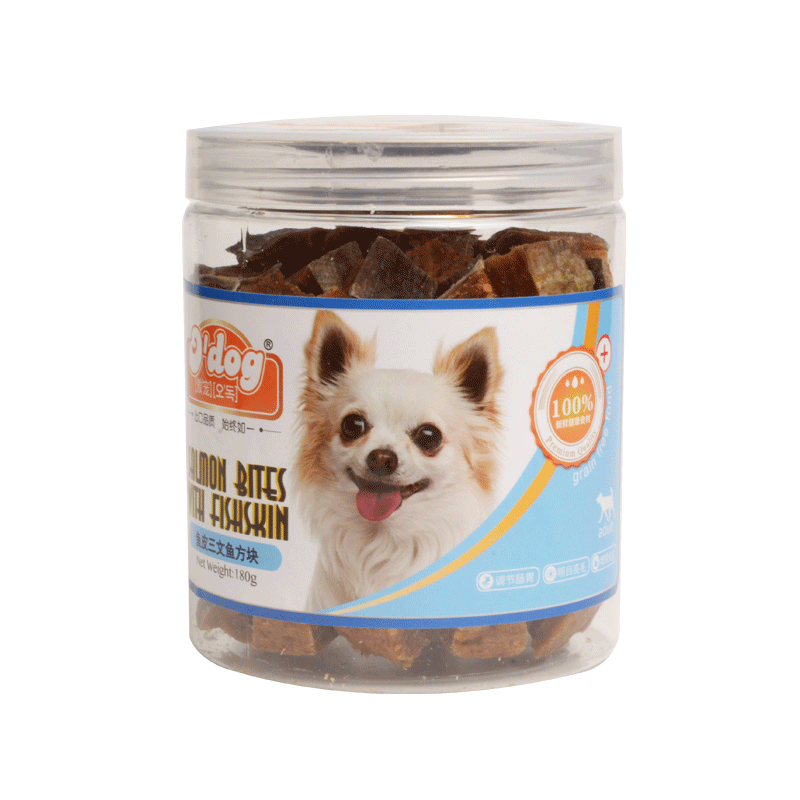 傲宠o’dog宠物食品 狗狗三文鱼块 零食 鱼皮肉块 泰迪比熊 小型犬零食 幼犬训练零食高清大图
