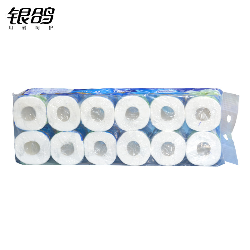 银鸽银鸽1800g空芯卷筒纸卫生纸家用厕纸3层12卷/提手纸实惠装4提