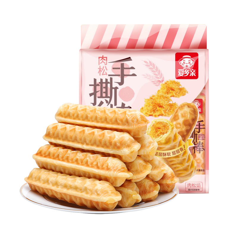 爱乡亲肉松手撕面包棒338g