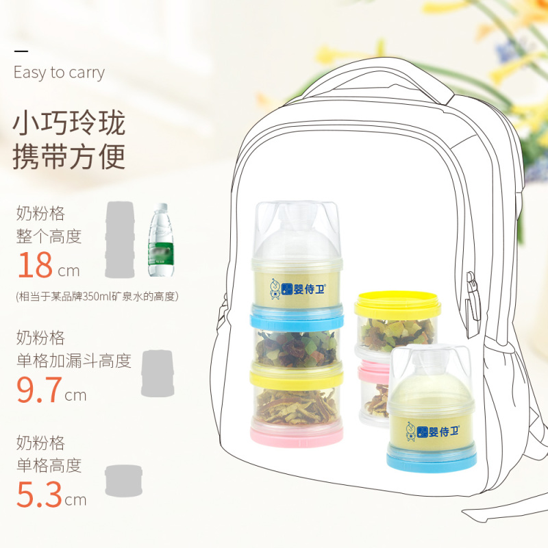 婴侍卫 高容量分层奶粉盒