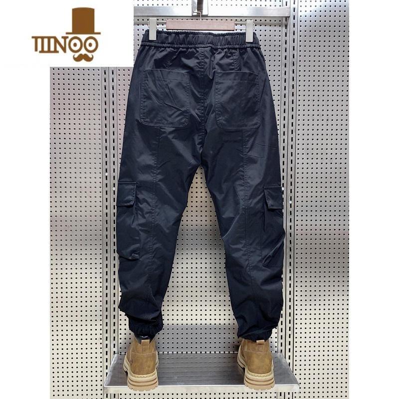 YANXU2023夏季潮牌男工装裤束脚宽松大码多口袋户外运动百搭休休夏外松高清大图