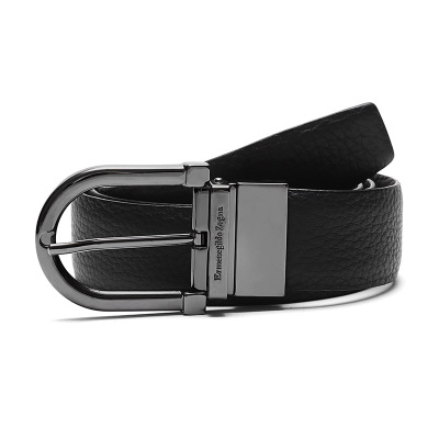 Ermenegildo Zegna 杰尼亚 男士牛皮双面针扣式腰带皮带 BKAR1A J0917A
