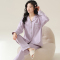 浪莎睡衣女春秋季纯棉长袖可外穿家居服开衫秋款月子孕妇休闲套装