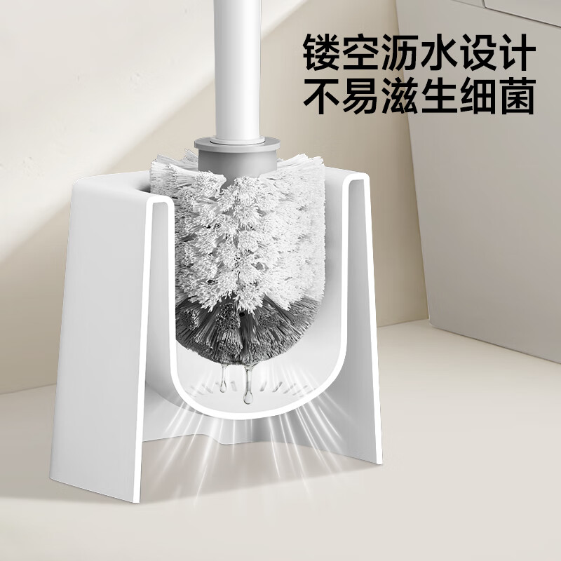 五月花 马桶刷子无死角洗厕所 马桶清洁神器圆头长柄带底座洁厕刷高清大图