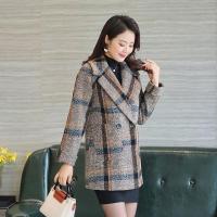 迪鲁奥（DILUAO)妈妈装毛呢外套中老年女装春秋四十岁五十时尚格子_412_125 花色1 2XL建议115-125斤