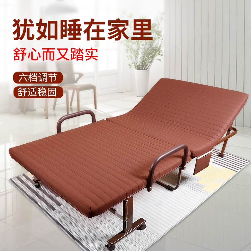 办公室折叠床单人滑轮移动海绵垫折叠床收纳午休床家用午睡床