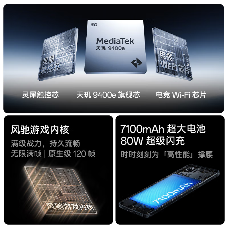 [全新]一加 Ace5 竞速版 12GB+512GB 磐石黑 天玑9400e性能芯 7100大电池 80W快充 120Hz高刷 智能游戏手机