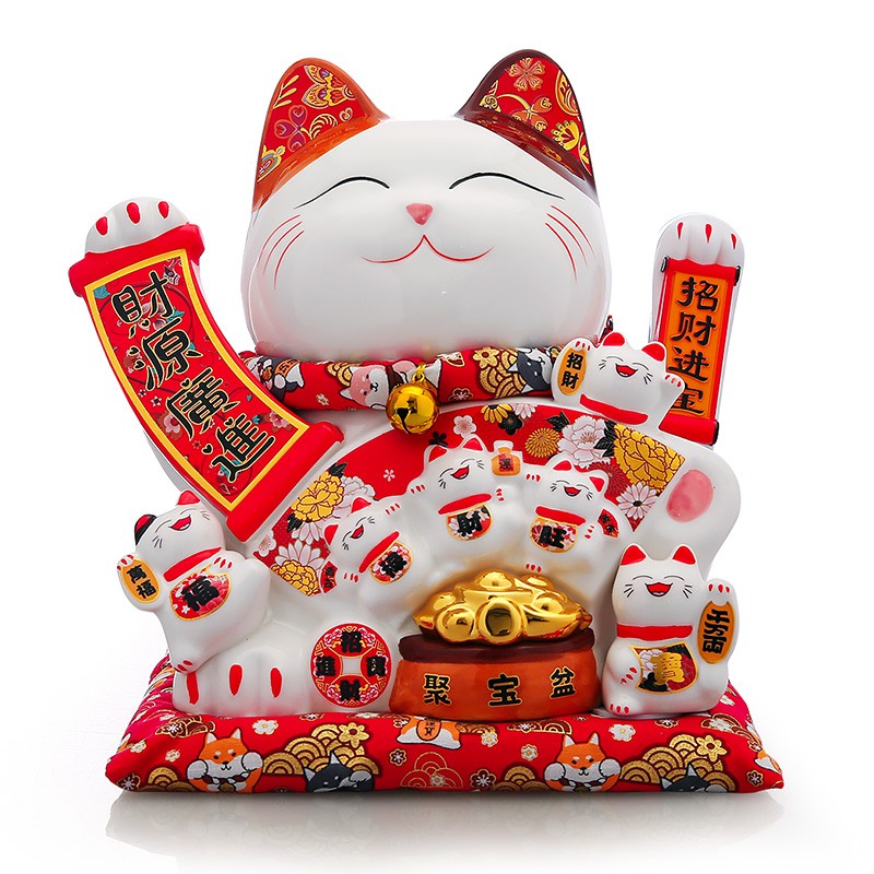 吉满堂 猫摆件开业 店铺礼品收银台家居装饰自动招手电动摇手 三维工匠 [新款]27cm高财源滚滚来猫高清大图