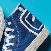 FEIYUE/飞跃B站跸喱跸喱联名款雾霾蓝高帮小电视帆布鞋0062