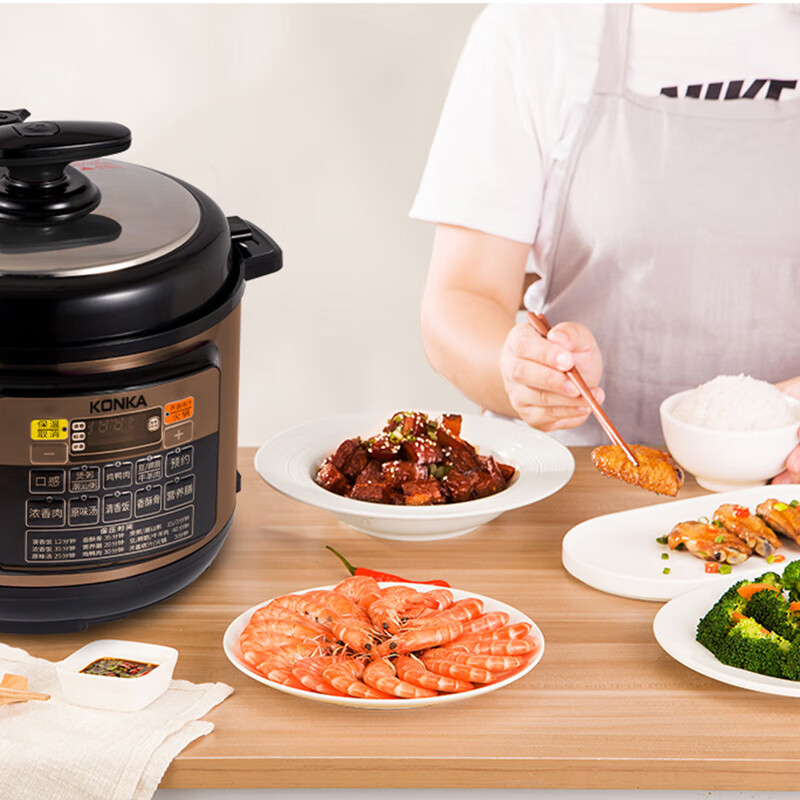 康佳(KONKA) KYLG-5001E 家用电压力锅 5L(单位:台)摩卡棕高清大图
