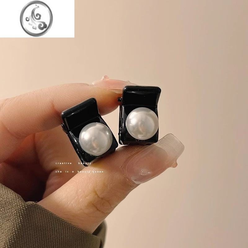 JiMi简约山茶花珍珠小抓夹侧边发夹后脑勺高级感碎发刘海夹子发卡头饰