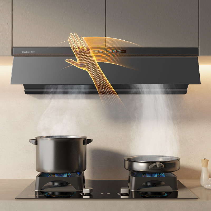 百得(BEST)华帝股份烟机AC30 26m³超薄平嵌吸油烟机直流变频烟灶联动七重热净洗 挥手智控高清大图