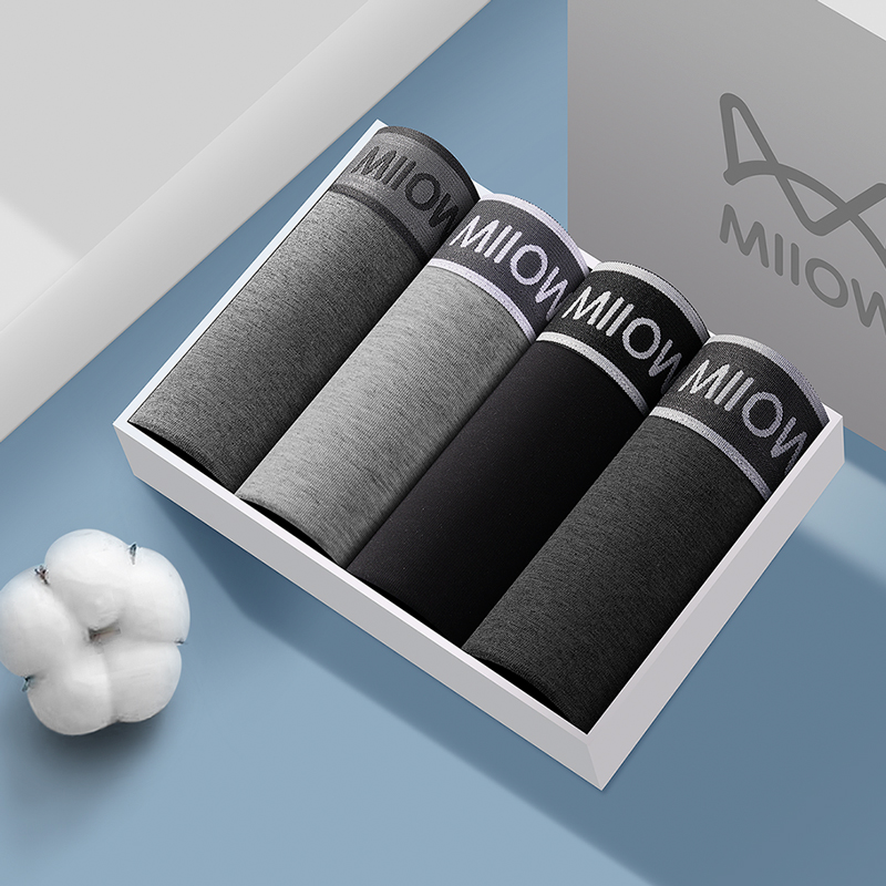 猫人男士内裤纯棉男生抗菌四角短裤衩男式大码平角底裤头2025新款