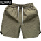 HLCOMAN欧洲站短裤发泡细格男款夏季外穿纯色五分运动裤男士沙滩大裤衩潮
