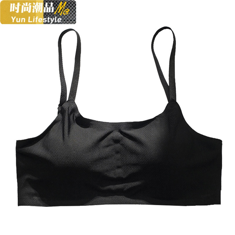 YUNWUXIN冰丝内衣女无钢圈学生少女夏薄款抹胸运动聚拢小背心美背文胸吊带