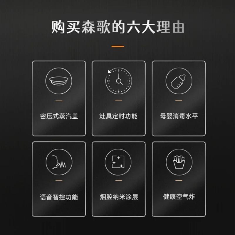 森歌(SENG) I3ZK智能语音家用蒸烤炸一体机集成灶+U3S集成洗碗机洗消烘存一机多功能 12套大容量 60L大单槽