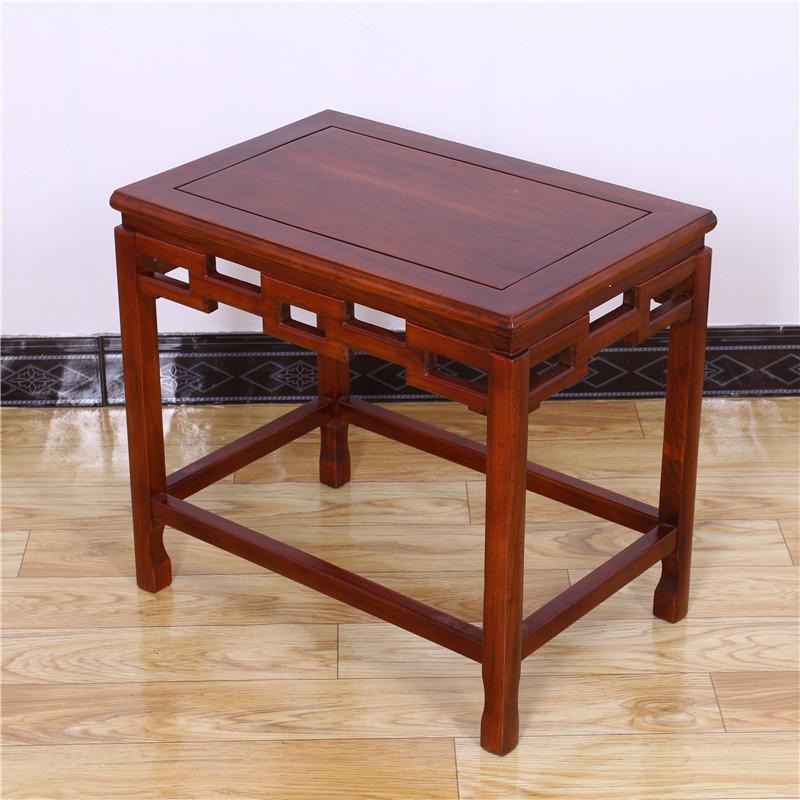 森美人实几中式实木简约茶台榆木质花架仿古沙发小茶几边几角几茶桌 B款长70宽40高55cm栗子红色