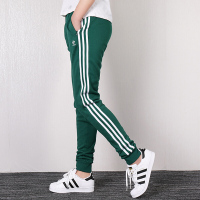 阿迪达斯三叶草女子新品时尚卫裤针织三条纹收腿跑步小脚裤长裤DV2598 D