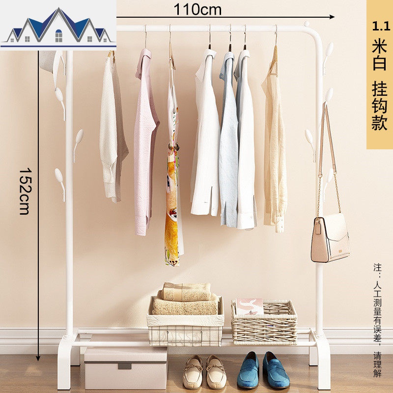 简易衣服收纳架家用省空间衣柜宿舍柜子折叠布衣柜卧室衣橱挂衣柜 三维工匠收纳柜 110cm带挂钩-白色2个