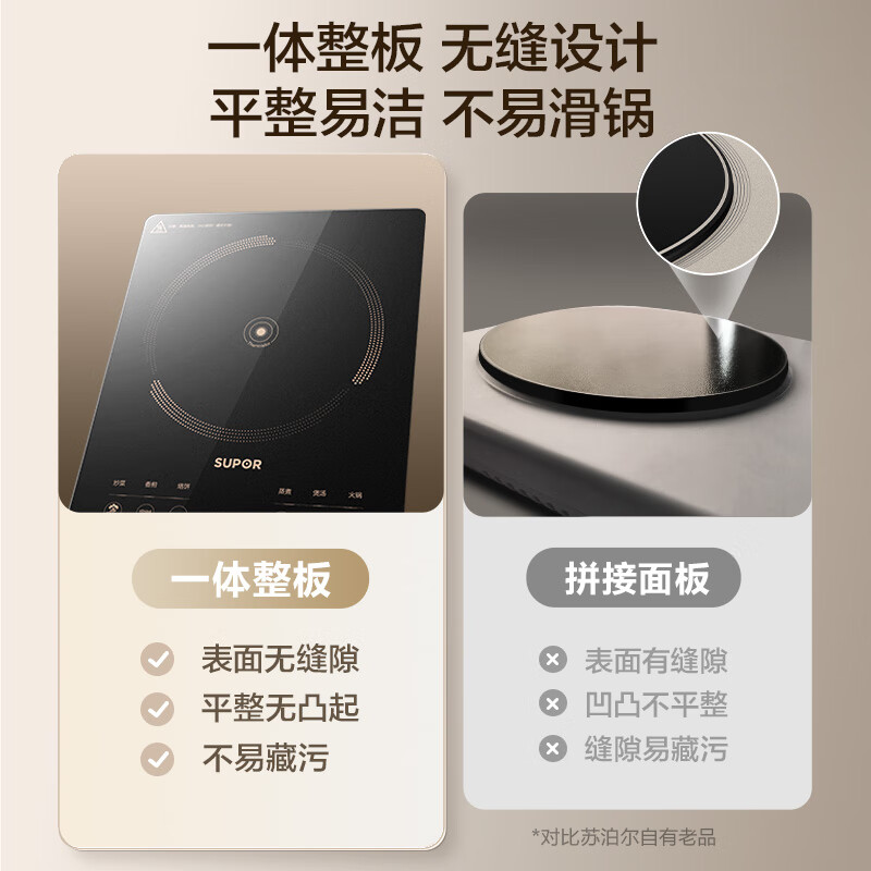 苏泊尔(SUPOR)电磁炉家用2200W大功率超猛火电池炉新型智能爆炒炒菜一体耐用面板纤薄火锅炉 C22-IA822D高清大图