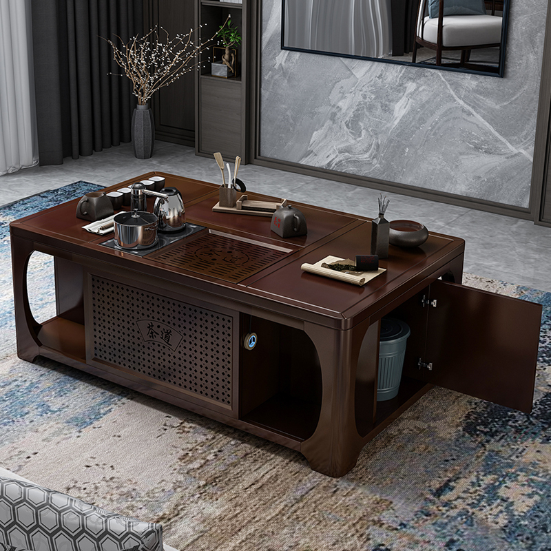寻木匠中式实木升降功夫茶几客厅家用泡茶自动上水一体多功能办公室茶