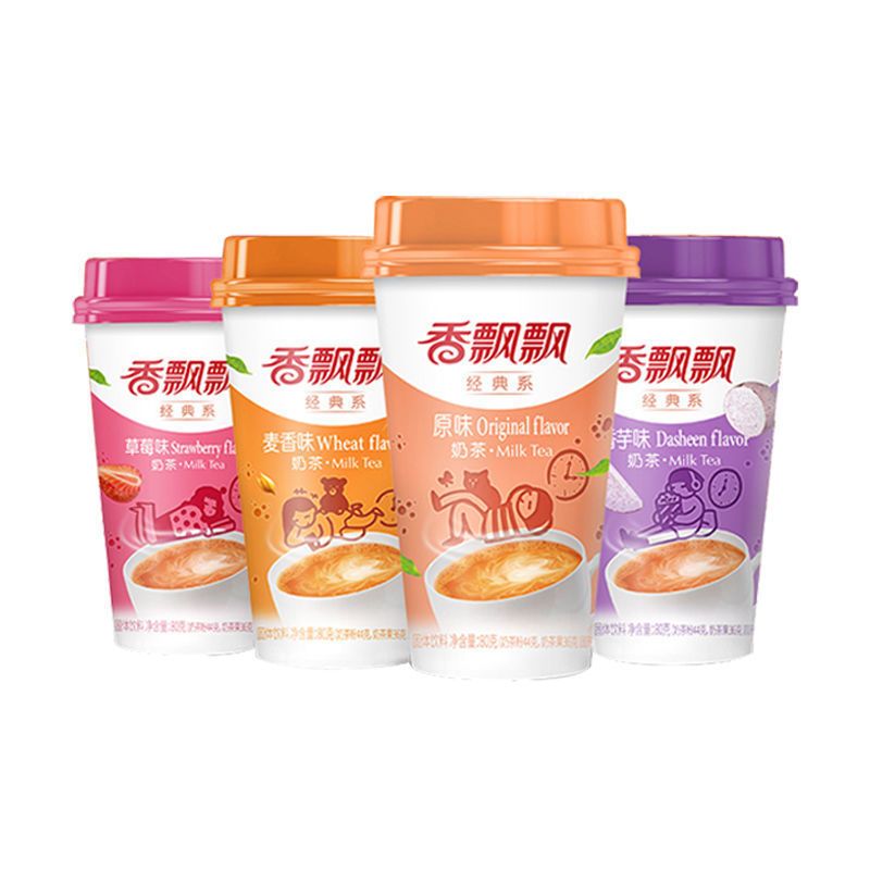 香飘飘奶茶80g30杯整箱原味草莓香芋麦香咖啡速溶冲饮粉杯装奶茶临期