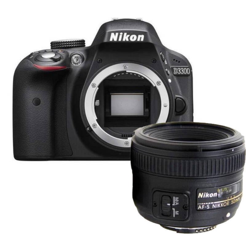 [店保五年]尼康D3300+50 1.8G套机 家用入门级单反相机 D3300/AF-S 50mm 1.8G定焦人像镜头高清大图