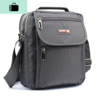 男士挎包休闲斜挎包尼龙牛津纺男士单肩包帆布旅游运动手提小背包NEWLAKE 灰色