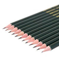 得力 7083 铅笔HB石墨铅笔铅芯小学生文具写字流畅12支整盒 黑色五组装