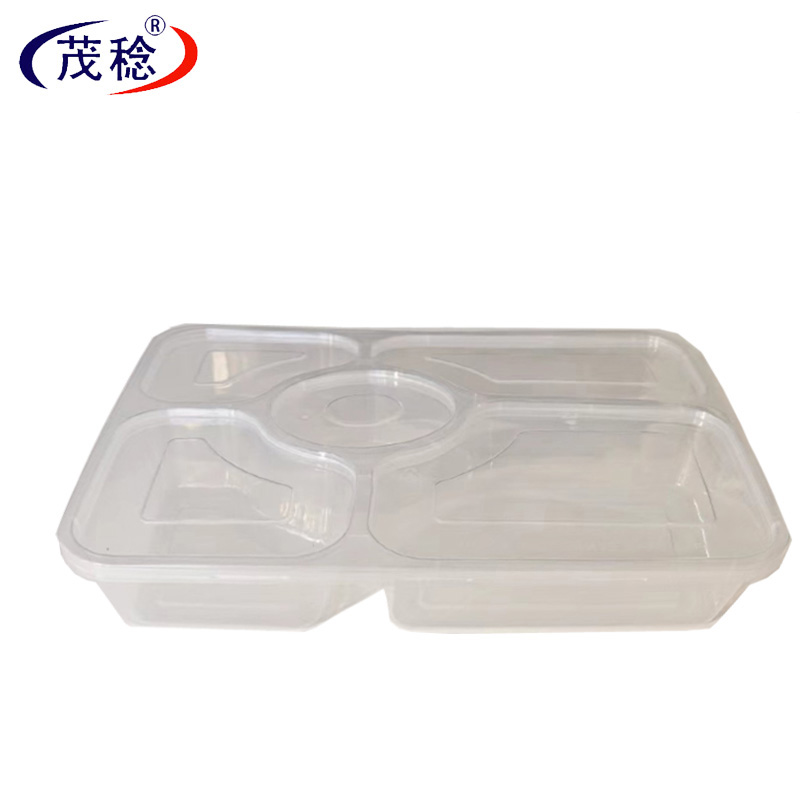茂稔 快餐盒 一次性餐盒 打包盒 4+1(五格) 箱高清大图