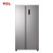 TCL 455升冰霜银V3对开门 超薄大容量养鲜冰箱 一级变频风冷无霜 电脑温控精细分储保鲜防串味 R455V3-S