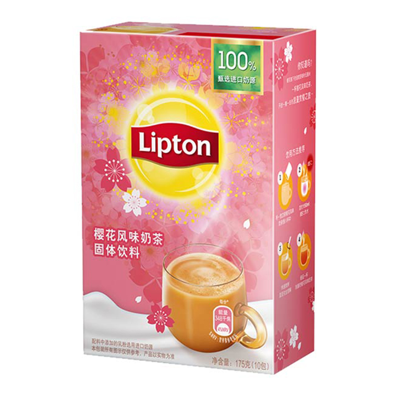 立顿Lipton 樱花口味奶茶 固体冲调饮品 17.5g*10包