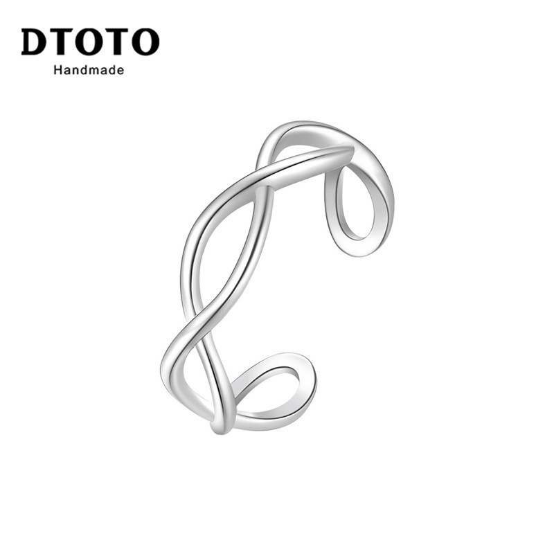 DTOTO 欧美极简气质指环S925纯银女戒指