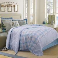 凯诗风尚(CHARSON)夏被 磨毛格子夏被 可机洗被子绗缝被芯玛格空调被1.5*2m