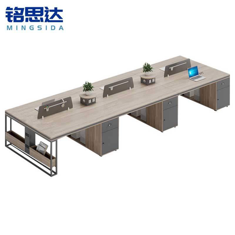 铭思达办公桌4.2米六人位张高清大图