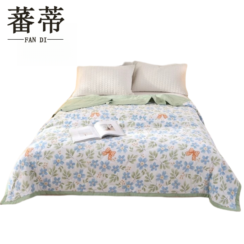 蕃蒂空调被薄被水洗棉夏被 条高清大图