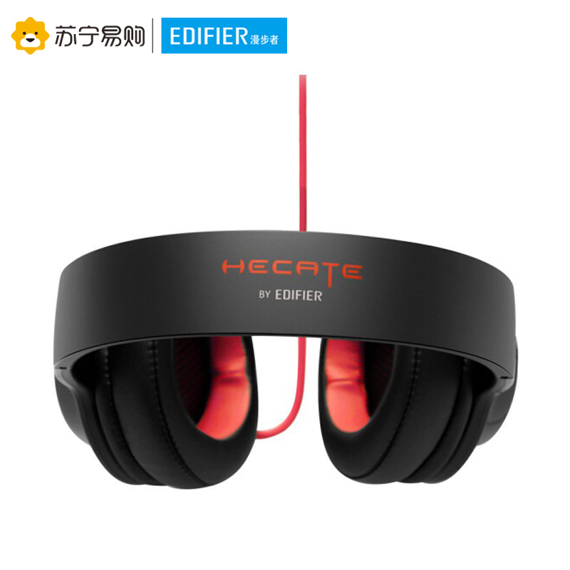 Edifier/漫步者 HECATE G4电脑有线耳机头戴式电竞7.1声道吃鸡游戏耳麦USB插头 黑红色