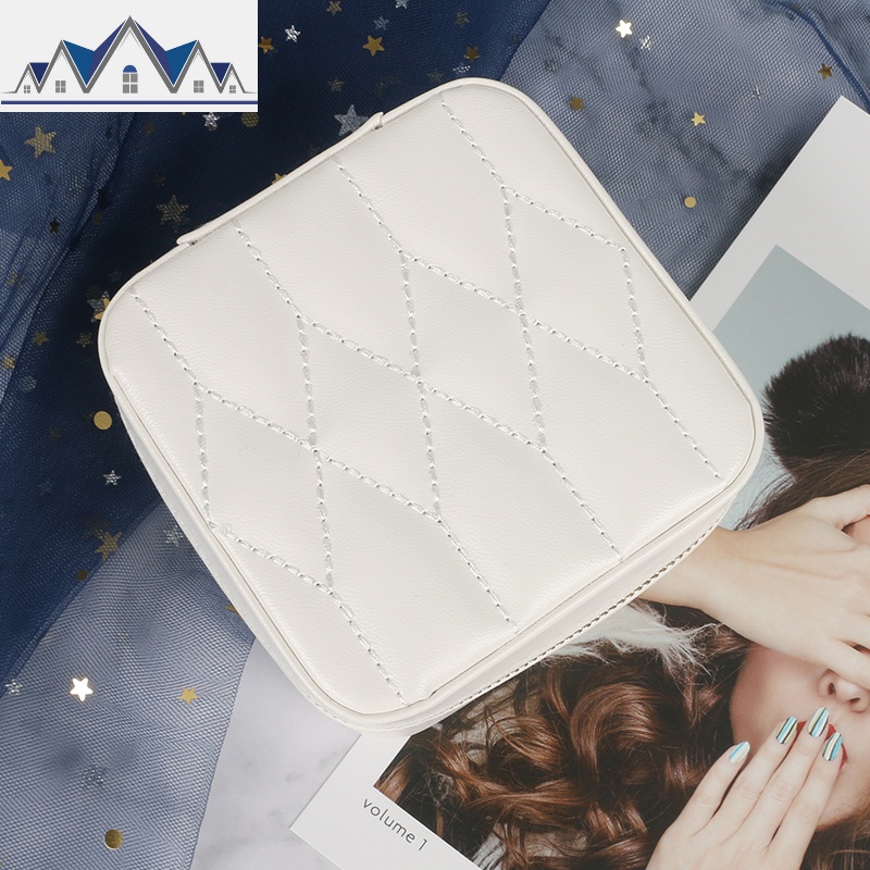 首饰盒便携旅行小巧精致迷你耳钉戒指手饰品盒公主欧式韩国收纳包 三维工匠收纳盒