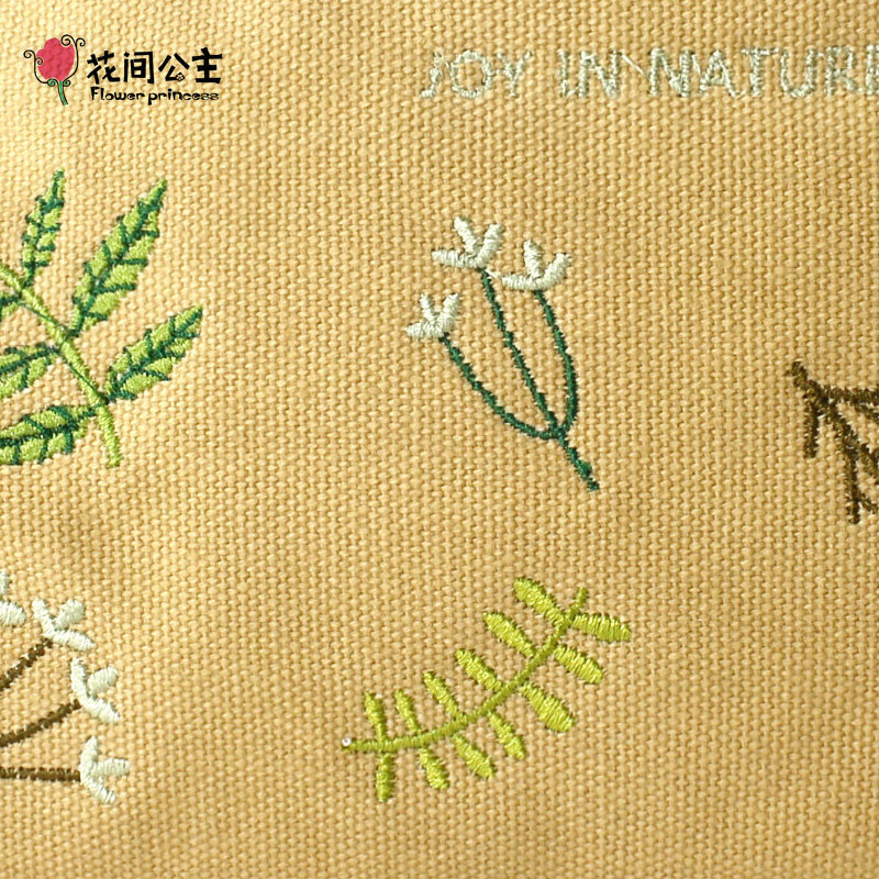 花间公主纤草新款春季2021刺绣文艺清新斜挎包手拿包帆布女包休闲包