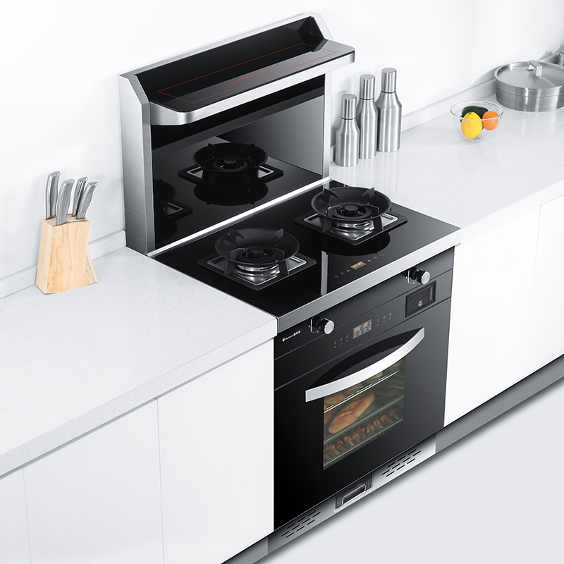 小户型750mm集成灶蒸箱蒸烤箱纳丽雅一体灶侧吸家用自动清洗75尺寸