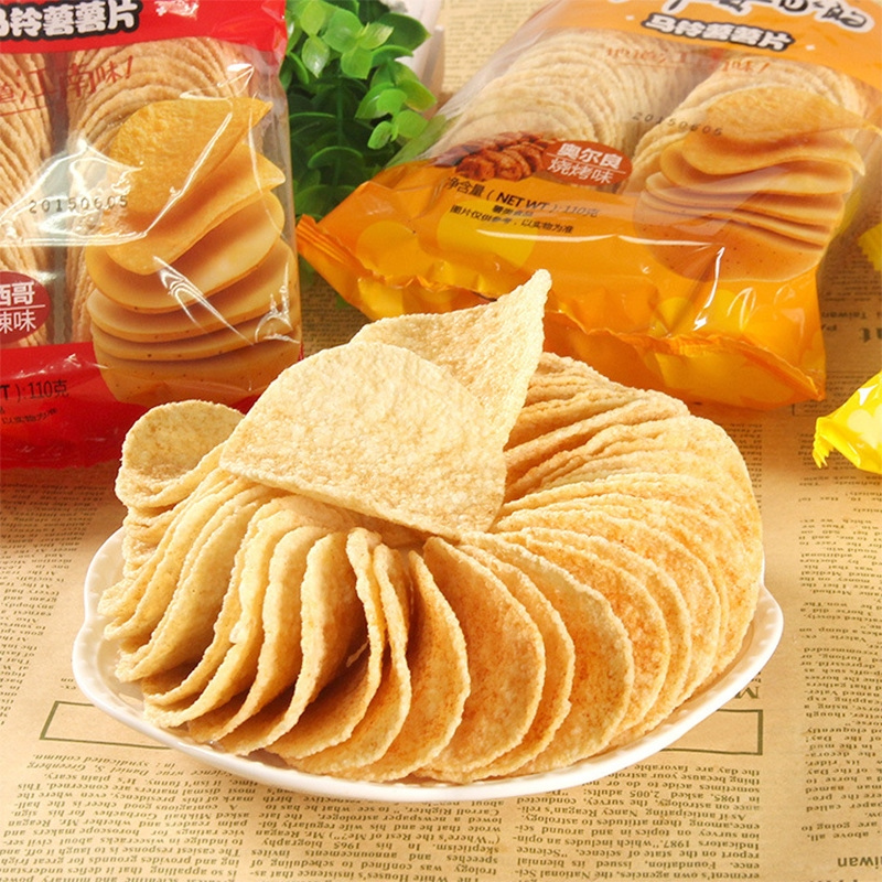 阿婆家的薯片110g4袋装网红办公室吃货耐吃小零食小吃休闲食品大礼包
