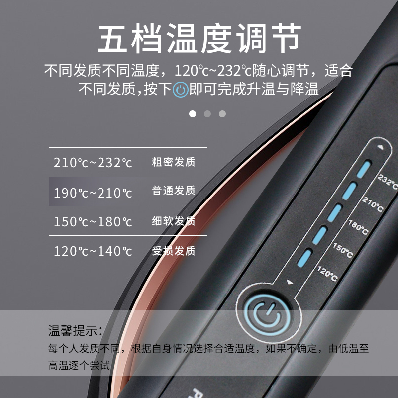 电夹板直发器直发卷发两用烫发熨板不伤发拉直板夹短发内扣刘海美发神器生日礼物送女友高清大图