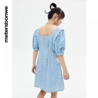 [1件3折价:79.5]美特斯邦威时尚碎花牛仔连衣裙女夏季新款休闲裙子女