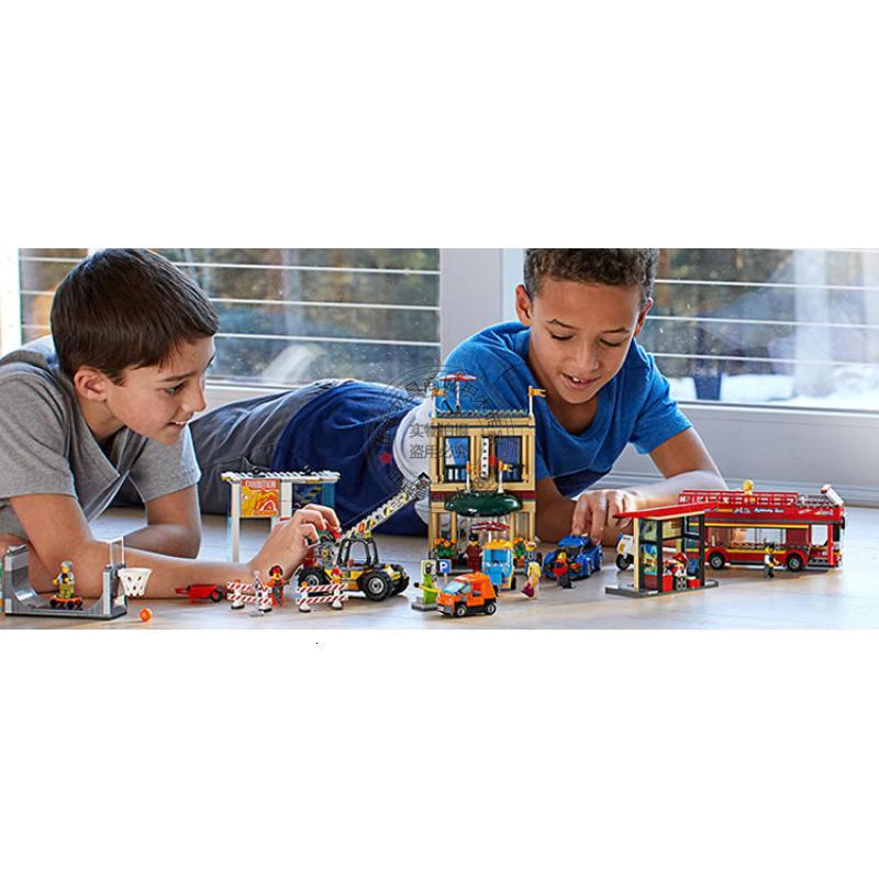 首都城市中心广场街景飞机火车警兼容乐高拼装积木玩具系列60200海岸