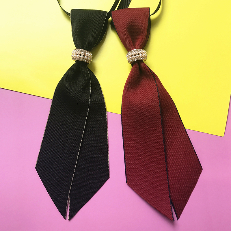 盛世曼尼领结女领花英伦学院风黑色蝴蝶结领带领花男女通用款衬衫配饰