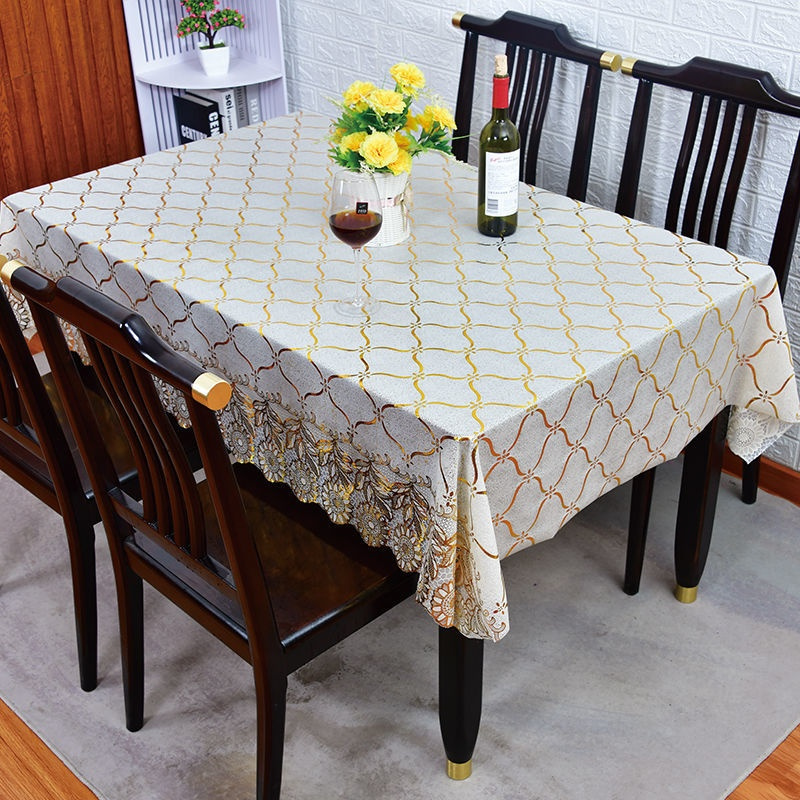 太阳花-金 60X60cm【边几布】 桌布防水防烫防油免洗餐桌布长方形茶几桌布布艺台布加厚桌布pvc