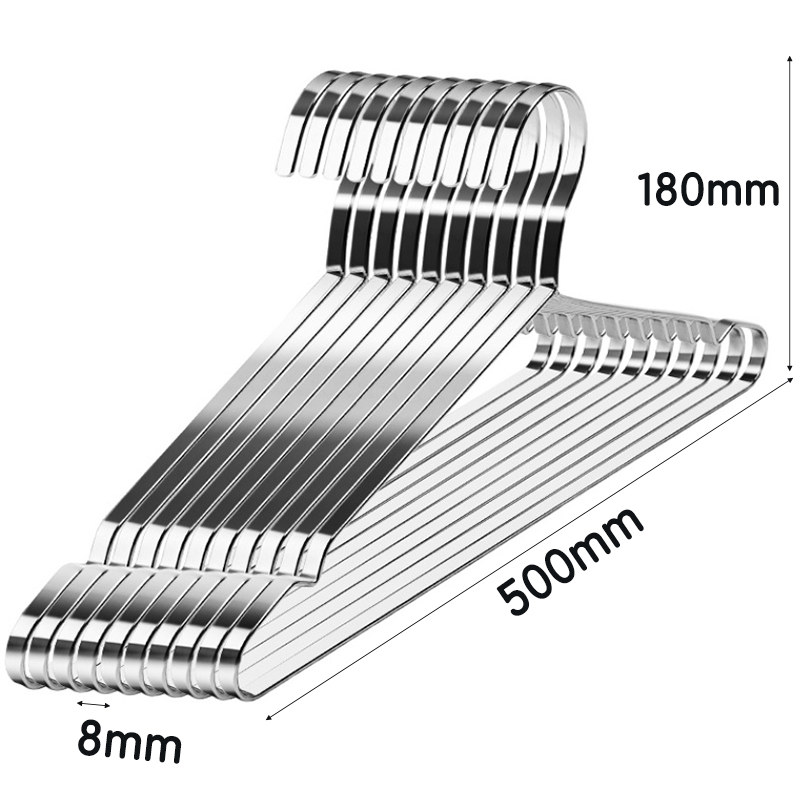 芙瑞塔不锈钢衣架 50*0.8cm10个组高清大图