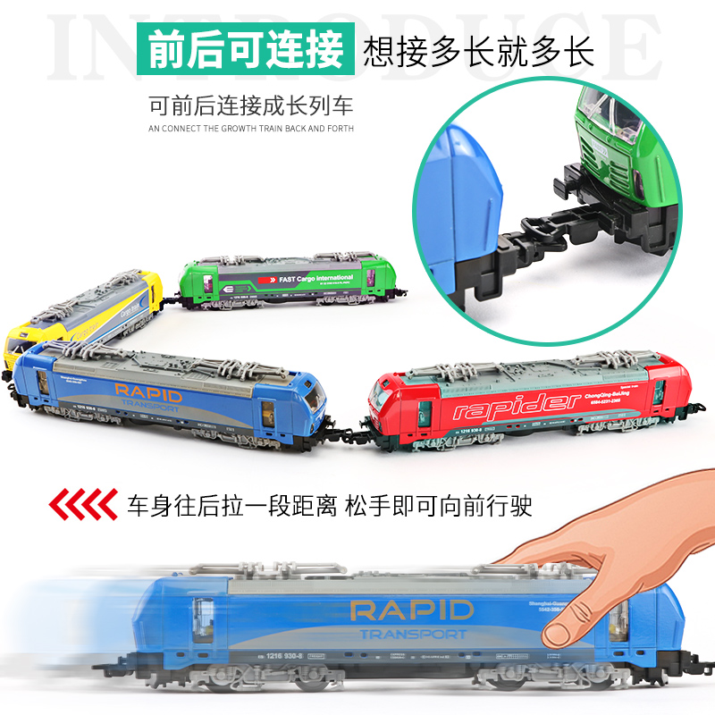 儿童合金仿真玩具车绿皮火车宝宝玩具男孩金属火车头玩具车模型 红色[盒装]高清大图