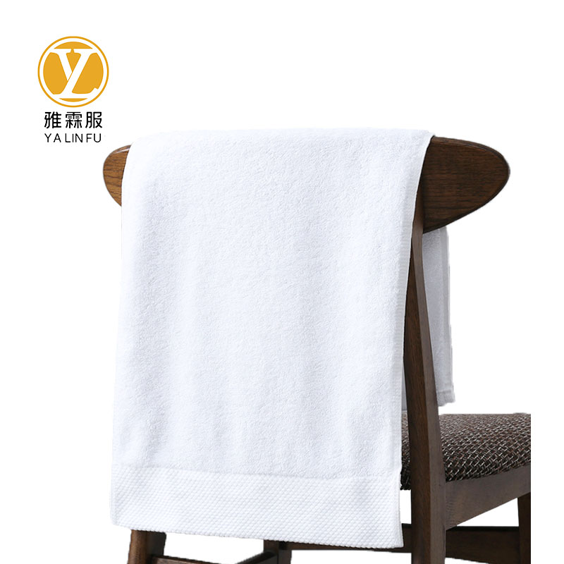 雅霖服 加厚白色棉质毛巾浴巾70*140cm 条高清大图